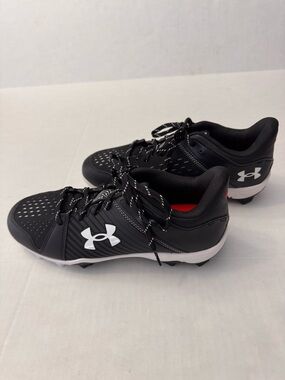 Under Armour Men’s Leadoff Baseball Cleats Black White Size 8